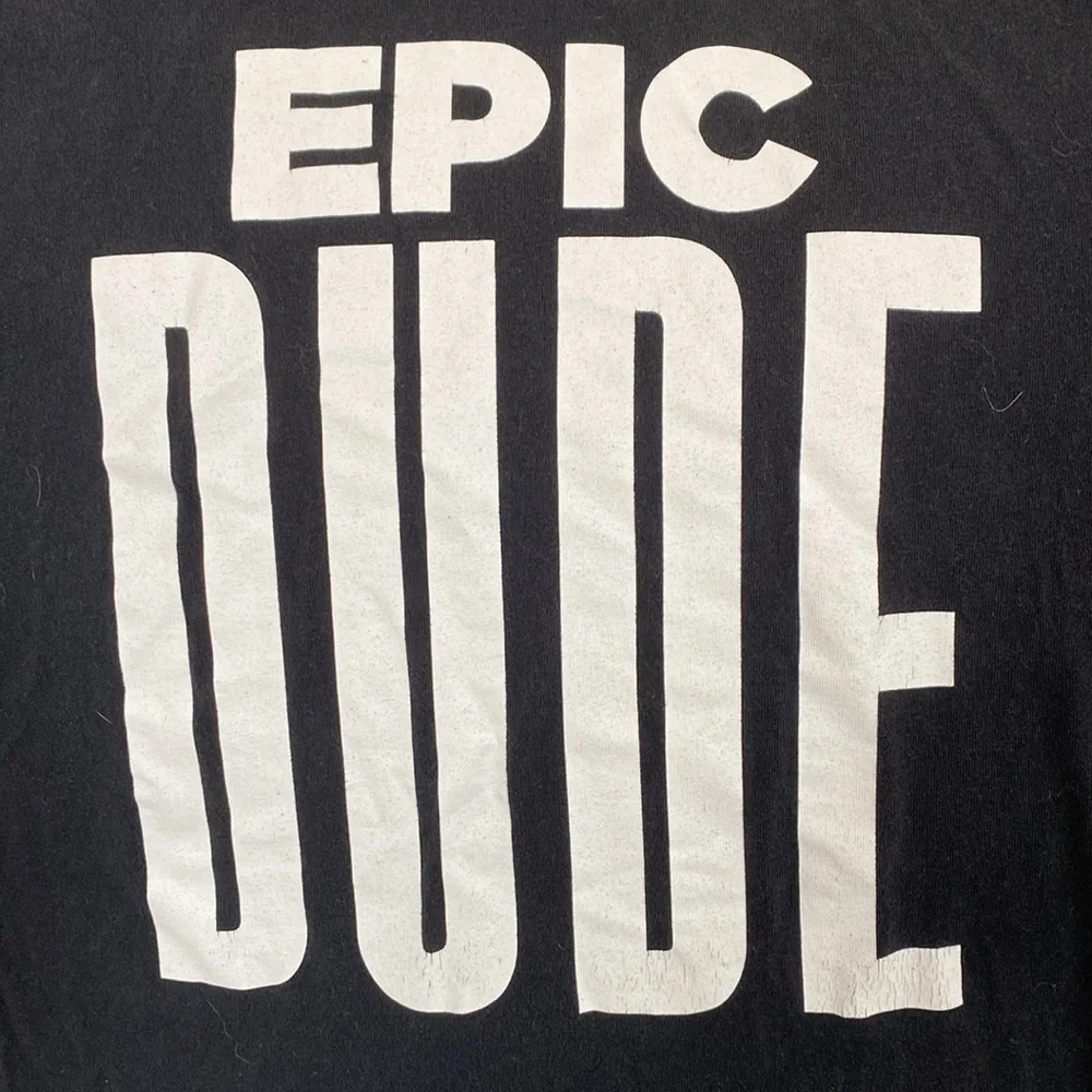 EPIC DUDE Black Short Sleeve T-Shirt, Size Youth L (10/12)